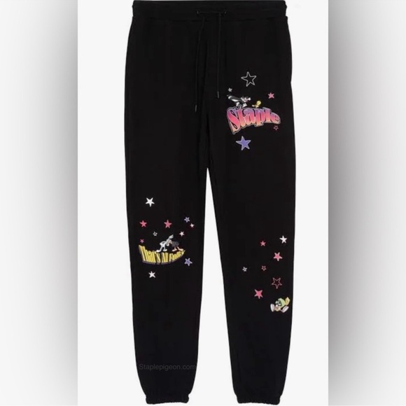 NWT Jeffery Staple That’s All Folks Looney Tunes Sweatpants - Picture 8 of 10